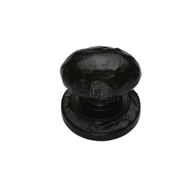M Marcus Tudor Collection Oval Cabinet Knob (32mm OR 38mm), Rustic Black Iron - TC534 BLACK IRON - 32mm