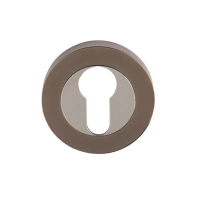 Excel Euro Profile Escutcheon, Dual Finish Polished Chrome & Black Nickel - 3577PCBN (sold in pairs) EURO PROFILE ESCUTCHEON, POLISHED CHROME & BLACK NICKEL
