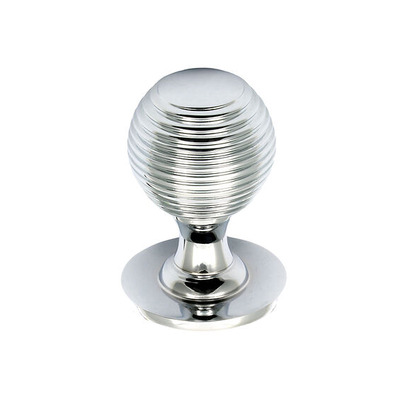 Prima Queen Anne Reeded Solid Cupboard Knobs (25mm, 32mm Or 38mm), Polished Chrome - BC975 C) POLISHED CHROME - 38mm
