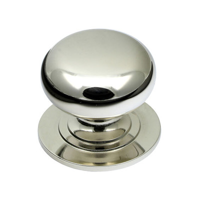 Prima Victorian Solid Cupboard Knob (25mm, 32mm Or 38mm), Polished Nickel - PN140 D) POLISHED NICKEL - 38mm