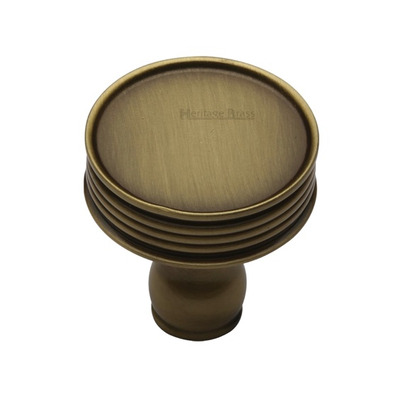 Heritage Brass Venetian Design Cabinet Knob, Antique Brass - C4547-AT ANTIQUE BRASS - 32mm