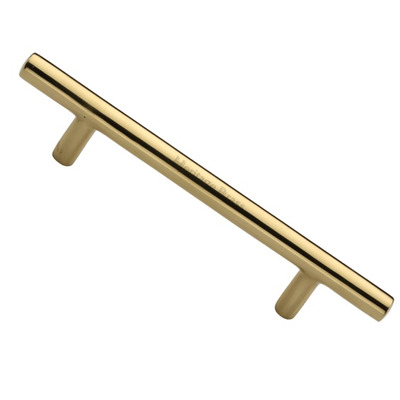 Heritage Brass T Bar Design Cabinet Pull Handle (101mm, 128mm, 160mm OR 203mm C/C), Polished Brass - C0361-PB POLISHED BRASS - 101mm C/C