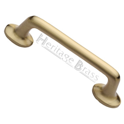 Heritage Brass Traditional Design Cabinet Pull Handle (96mm, 152mm, 203mm OR 256mm C/C), Satin Brass - C0376-SB SATIN BRASS - 96mm C/C