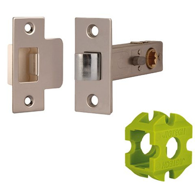 Excel Jigtech 3 Inch Rectangular Privacy Latch (Bolt Through), Polished Chrome Finish - JTL4002 PRIVACY LATCH 75MM (3 INCH) POLISHED CHROME FINISH