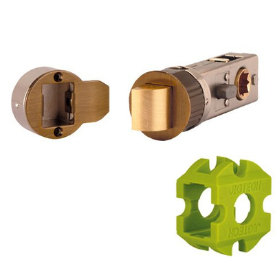 Excel Jigtech 3 Inch Privacy Smartlatch (Bolt Through), Antique Brass Finish - JTL4522 PRIVACY SMARTLATCH 75MM (3 INCH) ANTIQUE BRASS FINISH