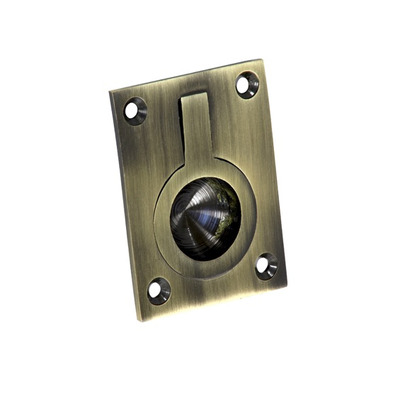 Prima Rectangular Flush Pull Rings (54mm x 37mm Or 62mm x 48mm), Antique Brass - XL160 ANTIQUE BRASS - 62mm x 48mm