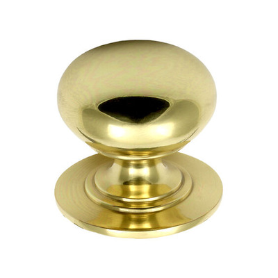 Prima Victorian Solid Cupboard Knob (25mm, 32mm OR 38mm), Polished Brass - PB140 POLISHED BRASS - 32mm