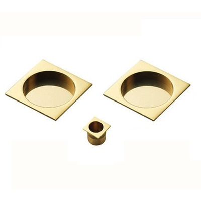 Carlisle Brass Manital Square Sliding Door Rose With Flush Pull (53mm Square), Various Finishes - ART54AQ SATIN CHROME - 53mm DIAMETER