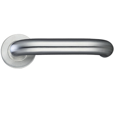 Zoo Hardware ZCS2 Contract RTD Lever On Round Rose, Satin Stainless Steel - ZCS2080SS (sold in pairs) SATIN STAINLESS STEEL