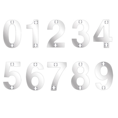 Zoo Hardware ZSN Numerals 75mm (0-9), Polished Stainless Steel - ZSNAPS POLISHED STAINLESS STEEL - 4