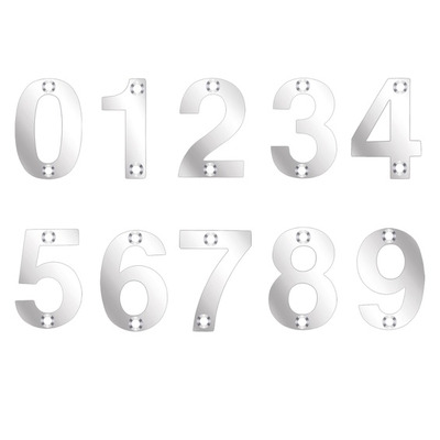 Zoo Hardware ZSN Numerals 50mm (0-9), Polished Stainless Steel - ZSNPS POLISHED STAINLESS STEEL - 2