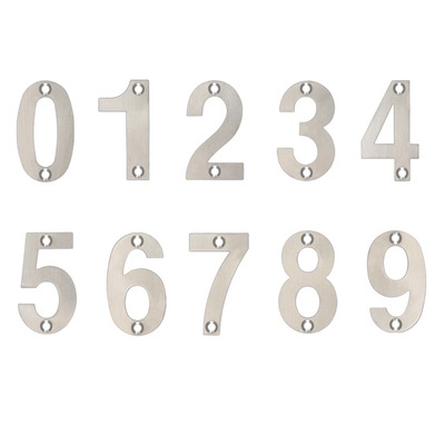 Zoo Hardware ZSN Numerals 50mm (0-9), Satin Stainless Steel - ZSNSS SATIN STAINLESS STEEL - 6