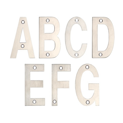 Zoo Hardware ZSN Letters 102mm (A-G), Satin Stainless Steel - ZSNSS102 SATIN STAINLESS STEEL - E
