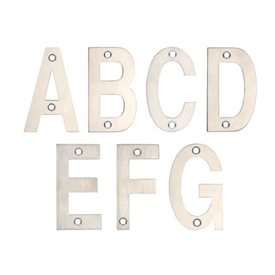 Zoo Hardware ZSN Letters 75mm (A-G), Satin Stainless Steel - ZSNSS75 SATIN STAINLESS STEEL - B