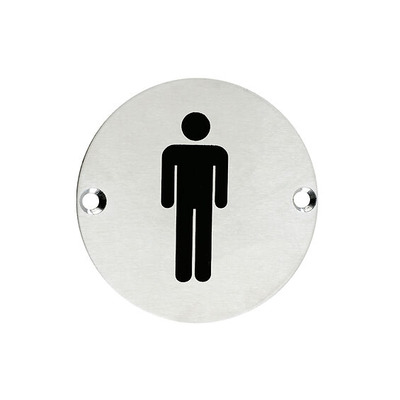 Zoo Hardware ZSS Door Sign - Male Sex Symbol, Satin Stainless Steel -  ZSS01SS SATIN STAINLESS STEEL - MALE
