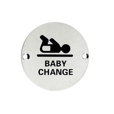 Zoo Hardware ZSS Door Sign - Baby Change Symbol, Satin Stainless Steel - ZSS08SS SATIN STAINLESS STEEL