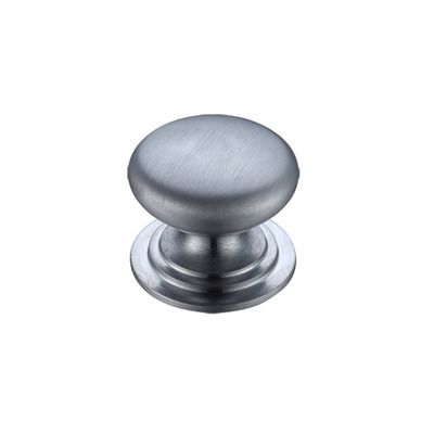 Zoo Hardware Fulton & Bray Victorian Cupboard Knob, Satin Chrome - FCH01SC SATIN CHROME - 45mm