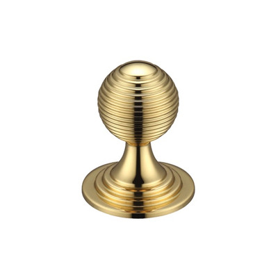 Zoo Hardware Fulton & Bray Queen Anne Ringed Cupboard Knob (25mm, 32mm OR 38mm), Polished Brass - FCH08 POLISHED BRASS - 25mm