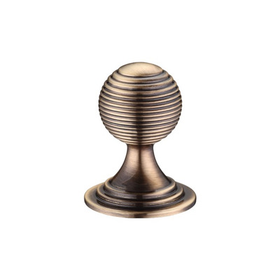 Zoo Hardware Fulton & Bray Queen Anne Ringed Cupboard Knob (25mm, 32mm OR 38mm), Florentine Bronze - FCH08FB FLORENTINE BRONZE - 38mm