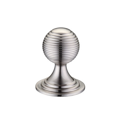 Zoo Hardware Fulton & Bray Queen Anne Ringed Cupboard Knob (25mm, 32mm OR 38mm), Satin Nickel - FCH08SN SATIN NICKEL - 32mm
