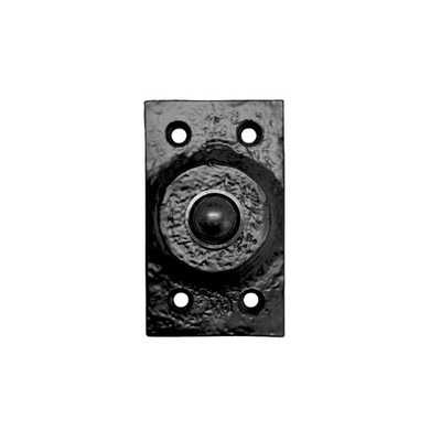 Zoo Hardware Foxcote Foundries Bell Push With Rectangular Plate (45mm x 77mm), Black Antique - FF33 BLACK - 45mm x 77mm