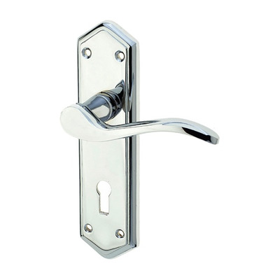 Frelan Hardware Paris Door Handles On Backplate, Polished Chrome - JV280PC (sold in pairs) BATHROOM