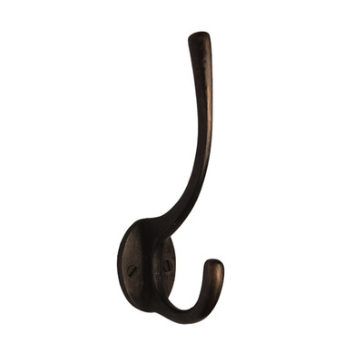 Cardea Ironmongery Hat & Coat Hook, Dark Bronze - AA098DB DARK BRONZE