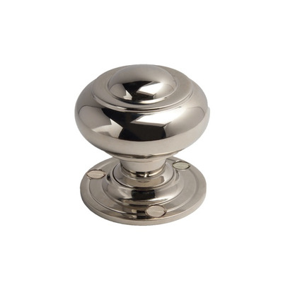 Cardea Ironmongery Cholderton Ringed Mortice Door Knob (50mm Diameter), Polished Nickel - AV020PN POLISHED NICKEL