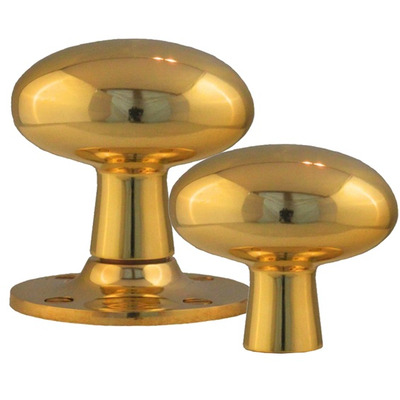 Cardea Ironmongery Oval Rim Door Knob (60mm x 38mm), Unlacquered Brass - AV036UNL UNLACQUERED BRASS