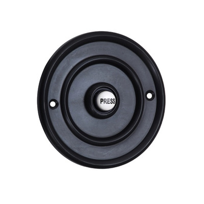 Prima Circular Shaped Bell Push (60mm, 76mm OR 100mm), Matt Black - MB1418 MATT BLACK - 76mm Diameter