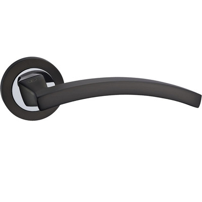 Fortessa Gotham Polaris Lever On Round Rose, Dual Finish Gun Metal And Polished Chrome - FGOPOL-GMG (sold in pairs) DUAL FINISH - GUN METAL AND POLISHED CHROME