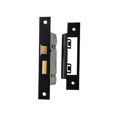 Eurospec Residential Bathroom Lock (64mm OR 76mm), Matt Black - BAE5025MB 64mm (2.5 INCH) MATT BLACK