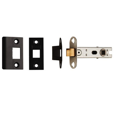 Eurospec Standard 2.5 Inch Or 3 Inch Tubular Latches (Bolt Through), Matt Black - BTL25MB 64mm (2.5 INCH) MATT BLACK