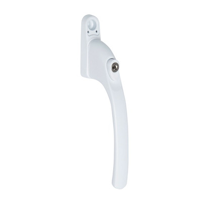 Access Hardware Inline Locking Window Handle, 40mm Pin Length (Left Or Right Handed), White Powder Coated Aluminium - U0101WA POWDER COATED WHITE