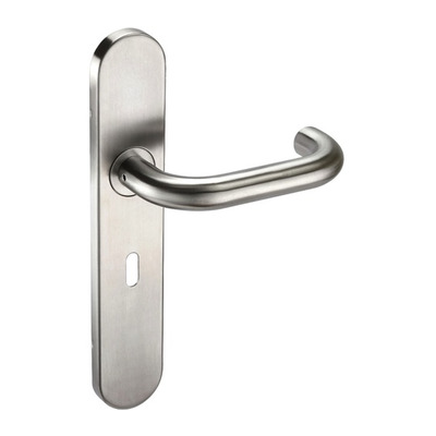 Access Hardware K Series DDA Door Handles On Backplate, Satin Stainless Steel - K123S (sold in pairs) LATCH