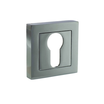 Atlantic Status Square Euro Profile Escutcheons, Polished Chrome - S4ESCEPC (sold in pairs) POLISHED CHROME - EURO PROFILE (CYLINDER HOLE)