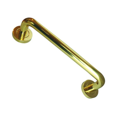 Frelan Hardware Pull Handle On Rose (225mm OR 305mm c/c), Polished Brass - JV3500 POLISHED BRASS - 225mm