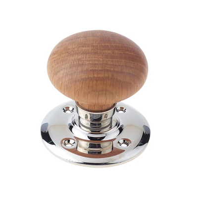 Frelan Hardware French Oak Mortice Door Knobs, Polished Nickel - JKA70MPN FRENCH OAK WOOD & POLISHED NICKEL