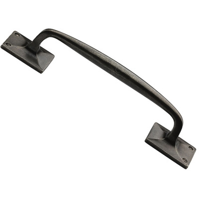 M Marcus Offset Cabinet Pull Handle (159mm, 210mm OR 260mm Lengths), White Rustic Solid Bronze - WM1145 PEWTER PATINA ON WHITE BRONZE - 159mm