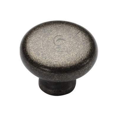 M Marcus Round Cabinet Knob (32mm OR 38mm), White Rustic Solid Bronze - WM117 PEWTER PATINA ON WHITE BRONZE - 32mm