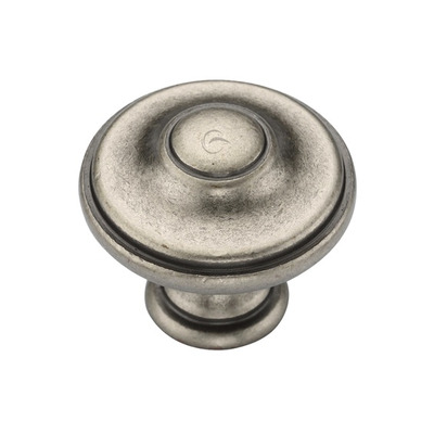 Heritage Brass Round Domed Cabinet Knob (30mm OR 35mm), Distressed Pewter - TK4408-030-DPW DISTRESSED PEWTER - 30mm