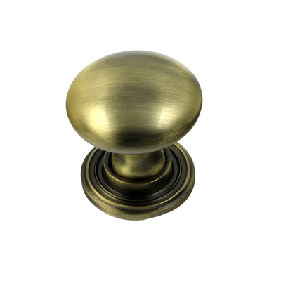 Prima Ringed Plate Cupboard Knob (32mm OR 38mm), Antique Brass - XL2027A  ANTIQUE BRASS - 32mm