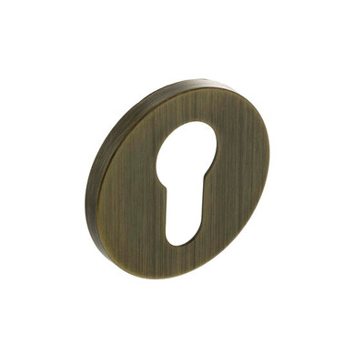 Atlantic Millhouse Brass Euro Profile Escutcheon On 5mm Slimline Round Rose, Yester Bronze - MHSREYB (sold in pairs) YESTER BRONZE - EURO PROFILE (CYLINDER HOLE)