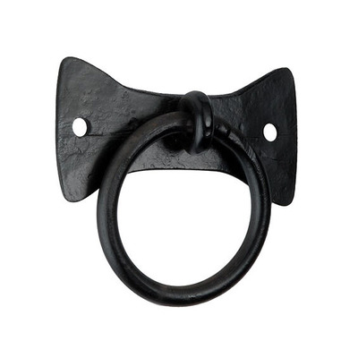 Spira Brass Flamingo Cabinet Ring Drop Pull (71mm x 64mm), Black Antique - FC253 BLACK ANTIQUE