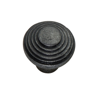 Spira Brass Ribbed Cupboard Knob (35mm OR 42mm), Pewter - SB504SPEW PEWTER - 42mm