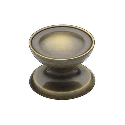 Heritage Brass Surrey Design Cabinet Knob (32mm OR 38mm), Antique Brass - C4386-AT ANTIQUE BRASS - 32mm