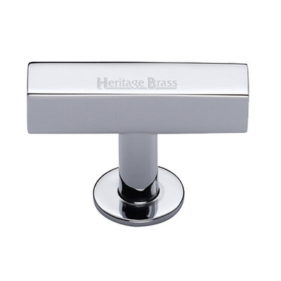 Heritage Brass Symmetrical Square Cabinet Knob (44mm x 11mm), Polished Chrome - C4765-PC POLISHED CHROME - 44mm x 11mm