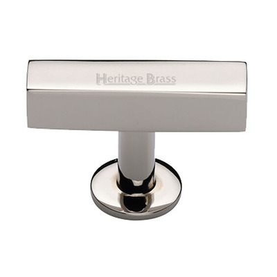 Heritage Brass Symmetrical Square Cabinet Knob (44mm x 11mm), Polished Nickel - C4765-PNF POLISHED NICKEL - 44mm x 11mm