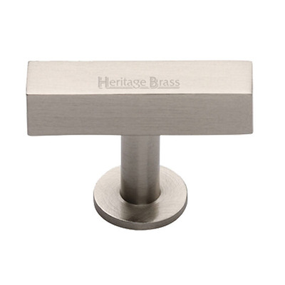 Heritage Brass Symmetrical Square Cabinet Knob (44mm x 11mm), Satin Nickel - C4765-SN SATIN NICKEL - 44mm x 11mm
