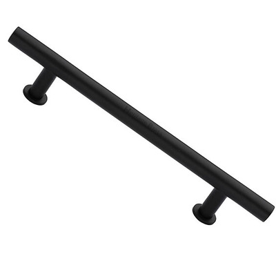 Heritage Brass T Bar Design Cabinet Pull Handle With 16mm Circular Rose (101mm, 128mm, 160mm OR 203mm C/C), Matt Black - C0362-BKMT MATT BLACK - 101mm c/c